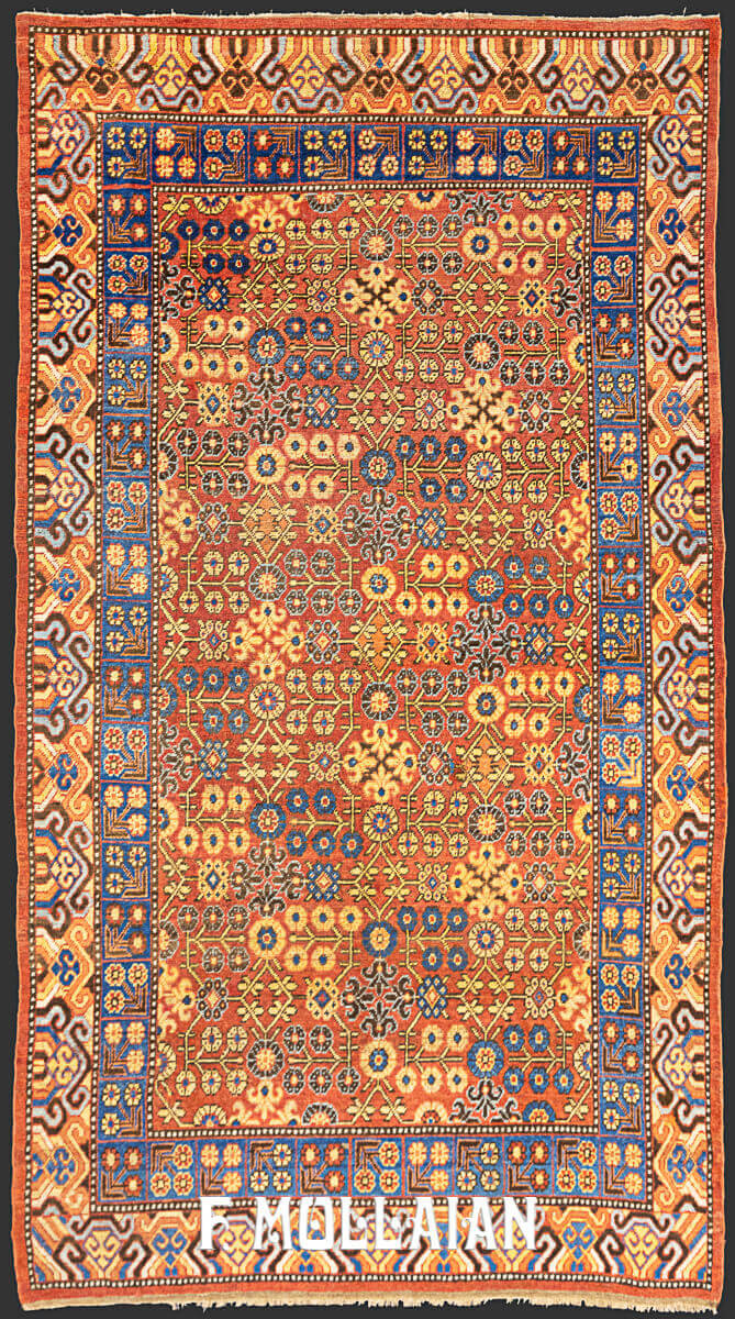 All-over Rust Color field Antique Khotan Rug n°:34459359